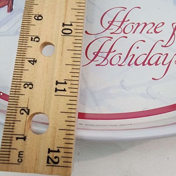 SNP Holiday Tin Tray Home For The Holidays with Red Bridge & Sleigh 11.5 In READ - Picture 9 of 9
